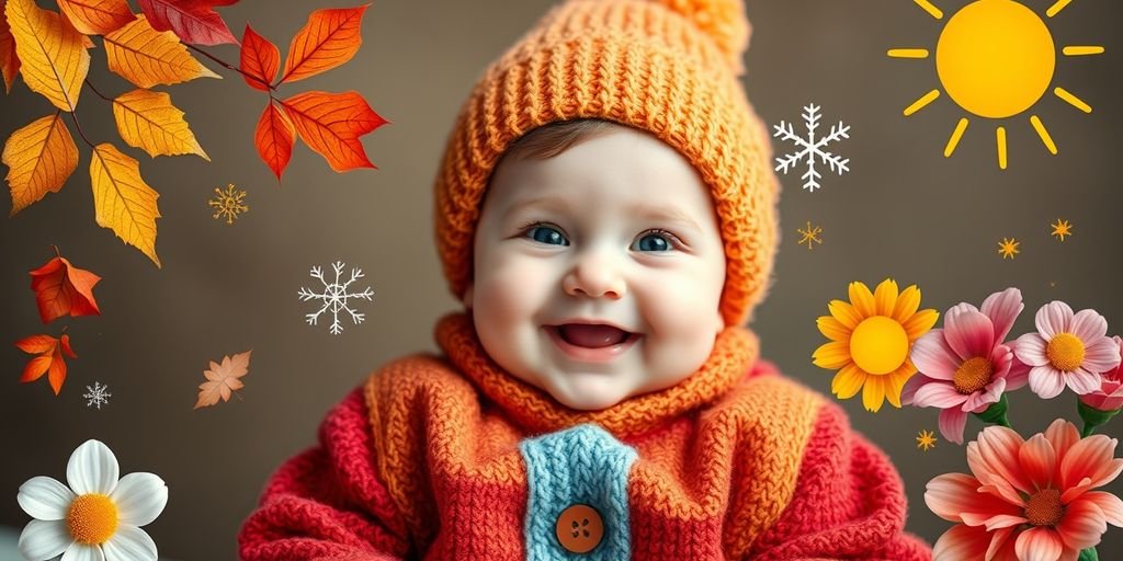Baby in seasonal outfits