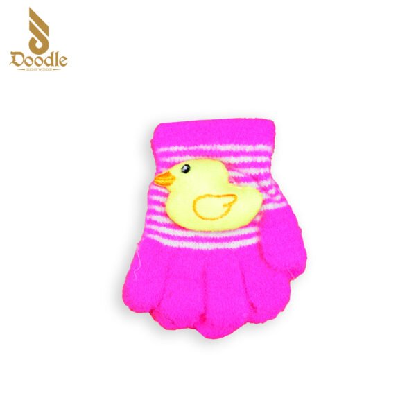 Baby Woolen Pink Gloves Duck